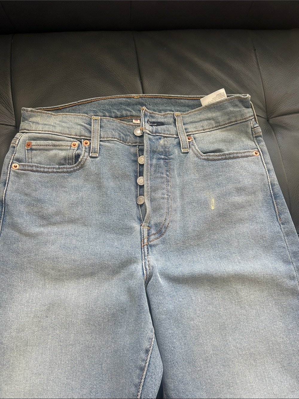 Levi's Light Blue Straight women Jeans with Button Fly